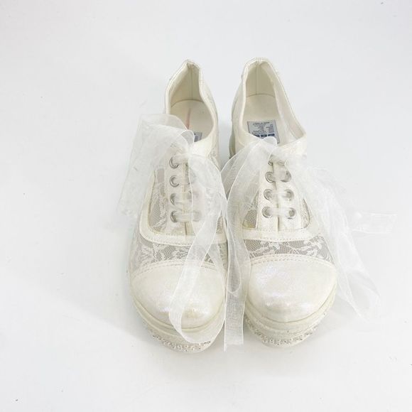 Stilo Personalized Platform Lace Bridal Shoes Sz 8 - Picture 2 of 7